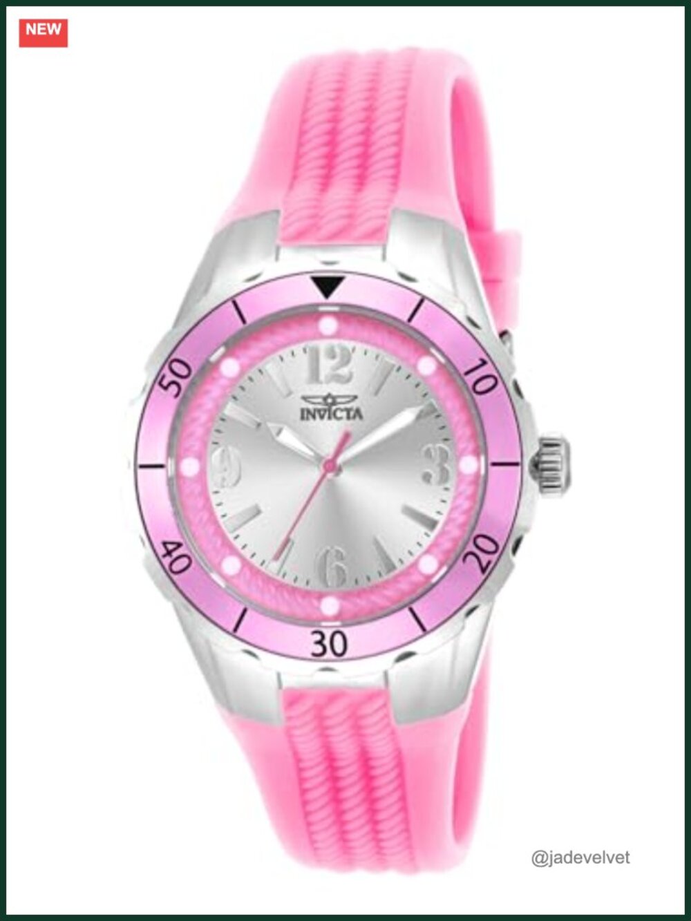 Invicta Angel Quartz Watch Stainless Steel Flame Fusion Crystal Pink Band